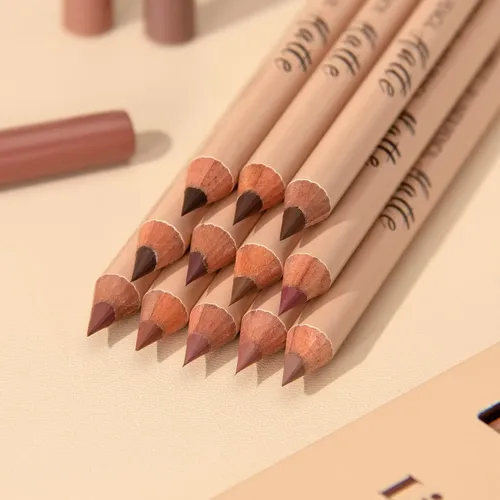 Aseawave Set 12 Lápices Delineadores Labiales Marrones
