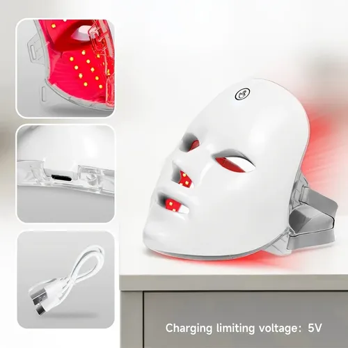 Máscara Led Facial 7 En 1 Cuidado Rostro 23x19cm Todo Tipo De Piel