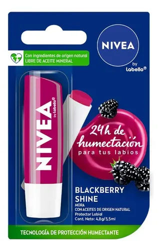 Protector Labial Humectante Nivea Blackberry Shine 4,8 Grs