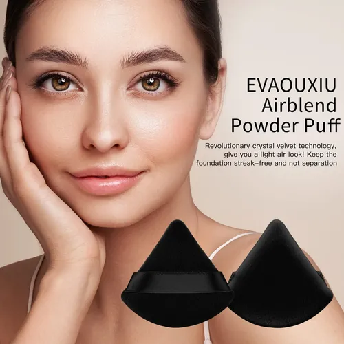 Evaouxiu Set 2 Puff Triangular Para Polvo