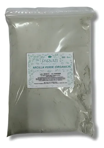 Mascarilla Facial Arcilla Verde Orgánica Parvati 250g 1ud