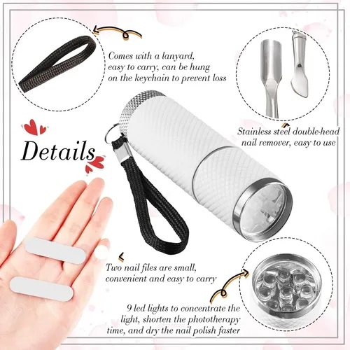 Lámpara Uv Portátil Manicura 9 Leds Plata Con Lima