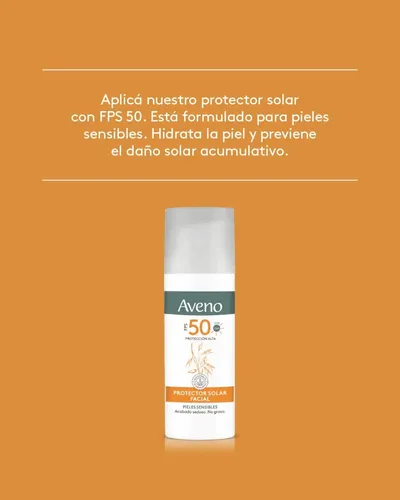 Protector Solar Aveno Gel Facial Fps 50 Para Piel Sensible