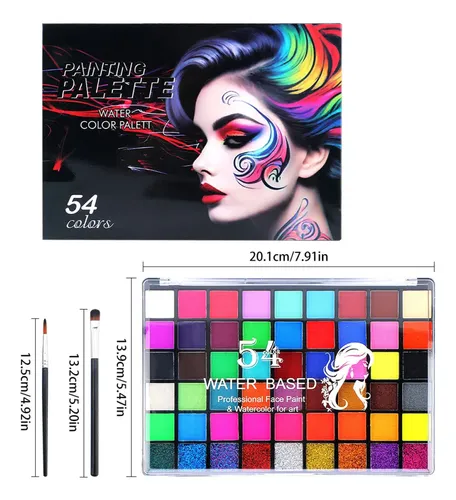 Kit De Maquillaje Facial Lavable No Tóxico De 54 Colores Com