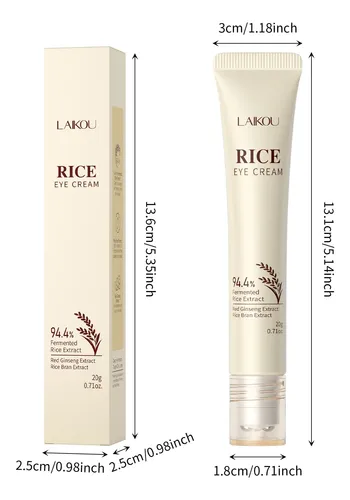 Crema Contorno De Ojos Laikou Rice 20g Con Masajeador Normal Día/noche