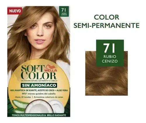 Kit Tintura Soft Sin Amoníaco Color 71 Rubio Cenizo 145g Wella