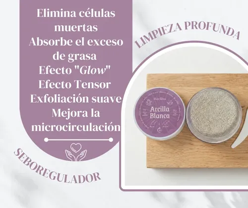 Mascarilla Facial Arcilla Blanca Caolin Pack Jabon De Arroz