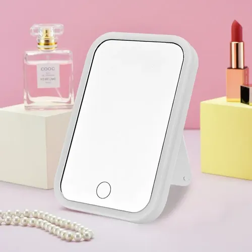 Espejo De Maquillaje Led Recargable Con Luz Táctil T2