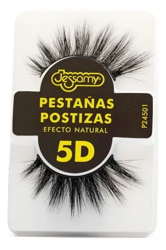 Pestañas Postizas 5D Jessamy Modelo P24500 Color Negro Sintético