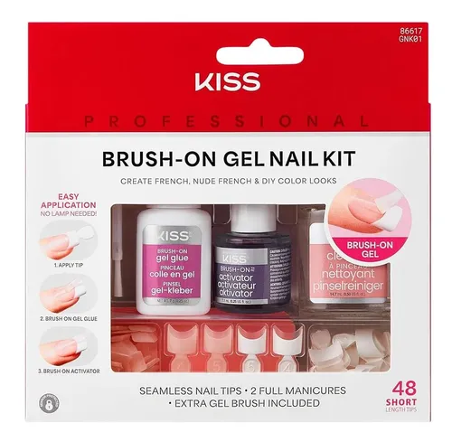 Kit Uñas Gel Kiss Gnk01 Largo 48 Puntas