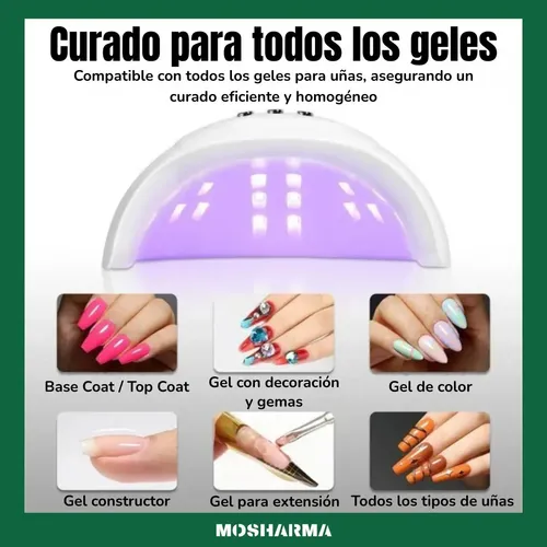 Cabina Uñas Uv 12 Led Mosharma Con Sensor Automático Pantalla Lcd Temporizador 30 60 90s Usb Secador Esmalte Gel Manos Pies Profesional