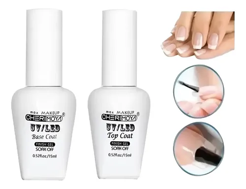 Base Y Top Coat Cherimoya Esmalte 15 Ml Kit Manicura