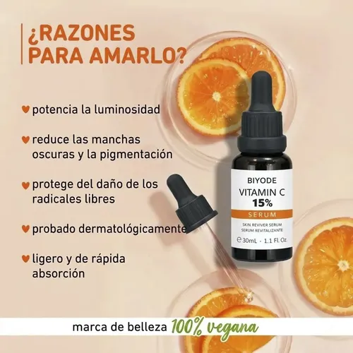 Serum Facial Vitamina C 15% Textura Suave Pareja