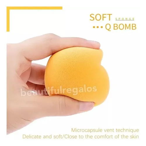 X3 Esponja De Maquillaje Frutas Beauty Blender Base Contorno