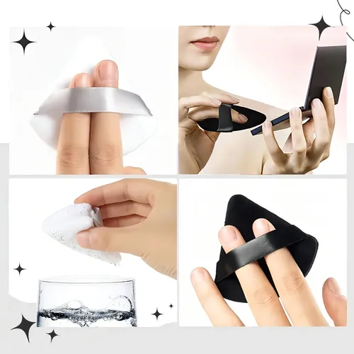 .0.conjunto De 6 Esponjas De Algodão Para Maquiagem Beauty Negro