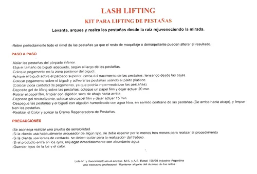 Kit Para Lifting De Pestañas 100 Servicios Lash Lifting