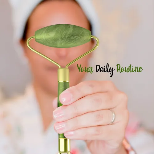 Rodillo Facial Jade Restoriden Gua Sha Masajeador Verde