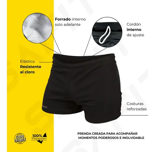 Short Malla Natacion Hombre Resistente + Antiparras + Gorro