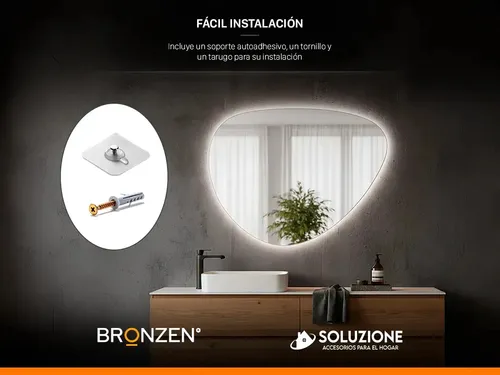 Bronzen LED Trasera Irregular – Fría – Sin marco – Corriente eléctrica Incluye: Con luz)