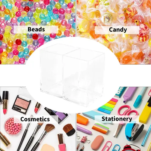 Soporte Acrílico Transparente Para Maquillaje, Bolígrafos, L