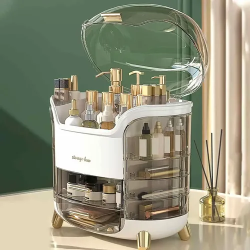 Capsula Organizadora De Maquillajes Make Up Tocador Blanco