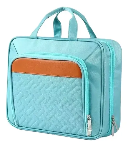 Neceser De Viaje Colgante For Mujer, Bolsa De Maquillaje Turquesa Quilted