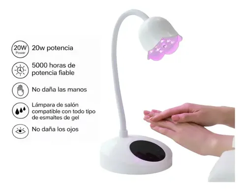Cabina Flor 2 Inalambrica Paris Night 20w Tactil Uv/led Usb Color Blanco