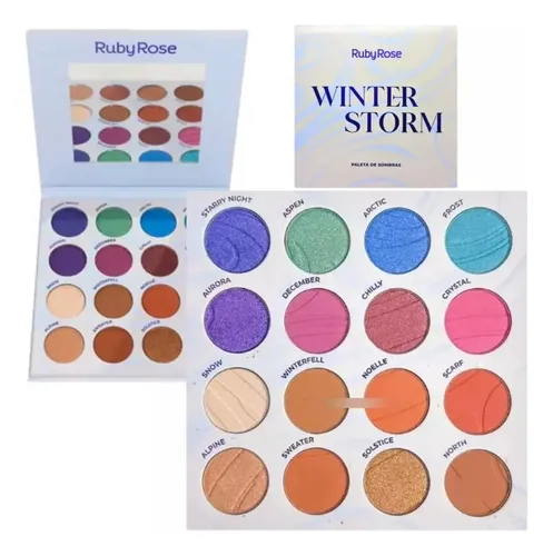 Paleta De 16 Sombras Para Ojos Ruby Rose Winter Storm