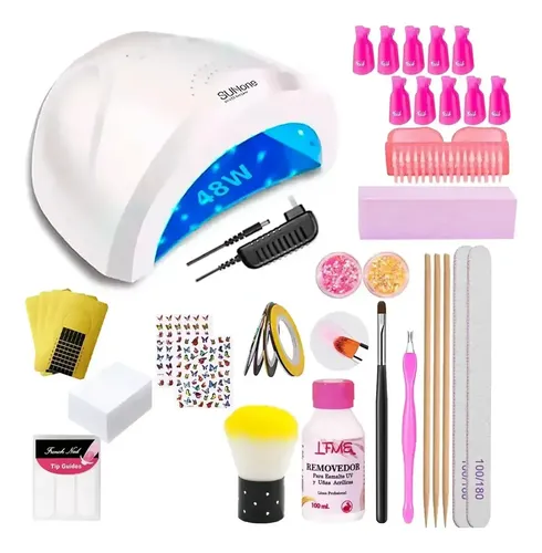 Kit Uñas Esculpidas Set Insumos Completo Cabina Uv Nail Care