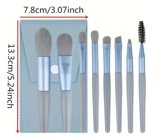 Set De Brochas De Maquillaje Con Funda Portátil,;