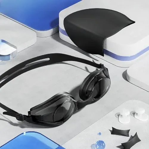 Set De Baño 4 En 1 Para Adultos: Gafas, Gorra, Clip Para Los