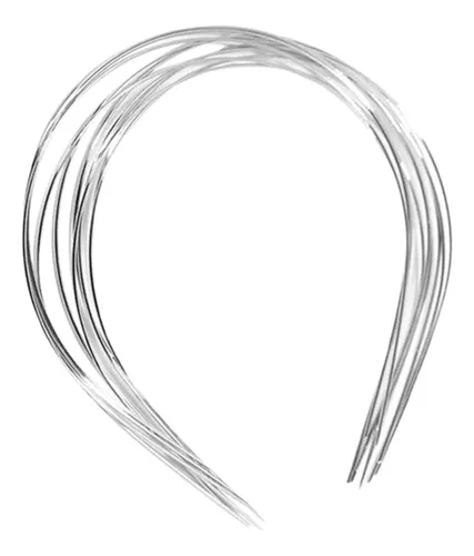 10 Piezas De Diademas Metálicas En Blanco, 1.5 Mm Blanco Blanco