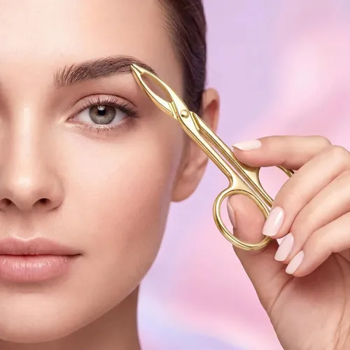 Pinzas Cejas Acero Doradas Precisión Depilación Facial