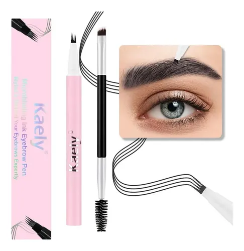 Lápiz De Cejas Microblading Evpct 1pcs Negro Con Cepillo