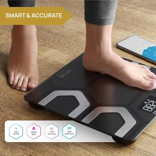 Bascula Digital Inevifit, Con Bluetooth, Grasa Corporal Negro