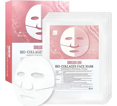 Kit 10 Mascarilla Facial 100% Bicolágeno Reafirma Regenera Tipo de piel Mixta