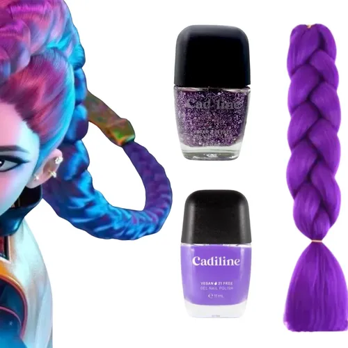 Kit Trenza Kanekalon A35 Violeta Kpop Peinado Guerreras Lfme