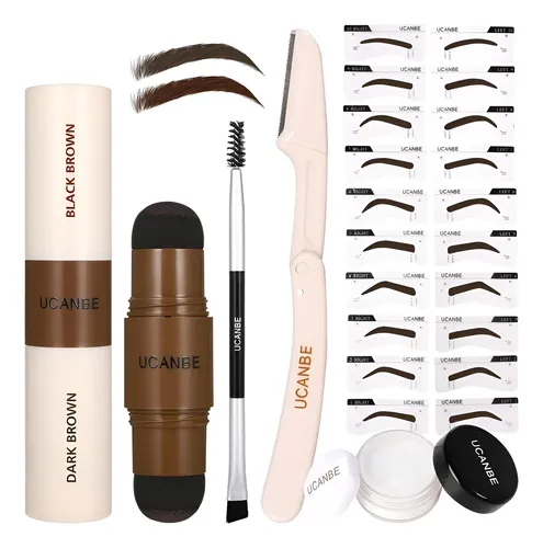 Kit De Cejas Ucanbe 25pcs Con Plantillas Reutilizables Y