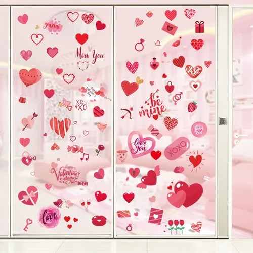 Adhesivos Con Ventana En Forma De Corazón, Reubicable