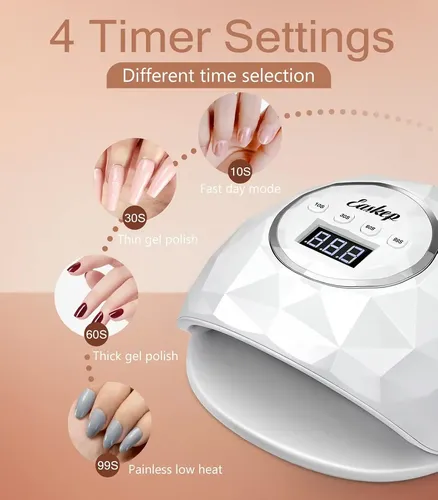 Lámpara Uv Led 86w Secado Gel Uñas Profesional Blanca