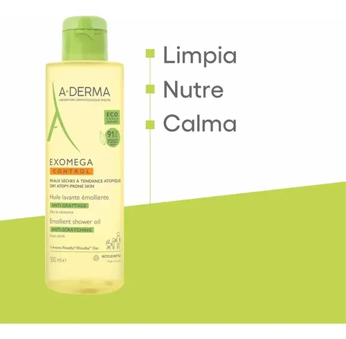 Aderma Exomega Control Aceite Limpiador Emoliente 500 Ml