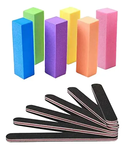 12x Uñas De Bloque Amortiguador Para Manicura Puntas