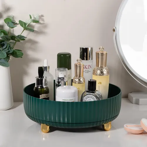 Organizador De Maquillaje Giratorio 360 28cm Verde Azulado
