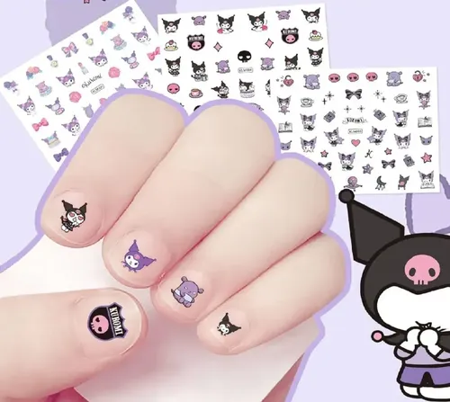 1500 Stickers Uñas Brillan En La Oscuridad Kuromi
