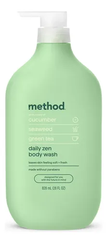 Body Wash Method Daily Zen, Pepino, Algas, Té Verde, 828 Ml