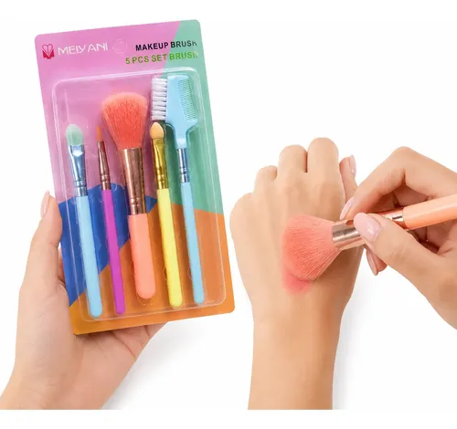 Set De 5 Brochas De Maquillaje Con Peine Para Cejas Make Up