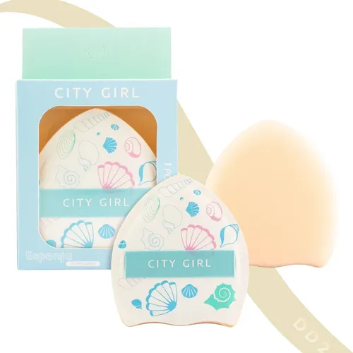 Esponja De Maquillaje Almejas City Girl P/ Apicar Difuminar Celeste