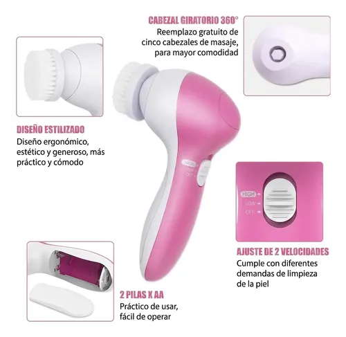Cepillo Facial Limpiador Exfoliador Masajeador Piel Grasa