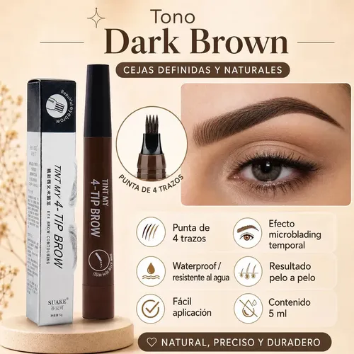 Delineador Cejas Regina Microblading Efecto Pelitos Marrón Oscuro 02