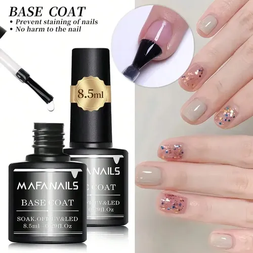 Jjwww)set De Esmaltes De Uñas En Gel Con Base De 8,5 Ml, 2 U